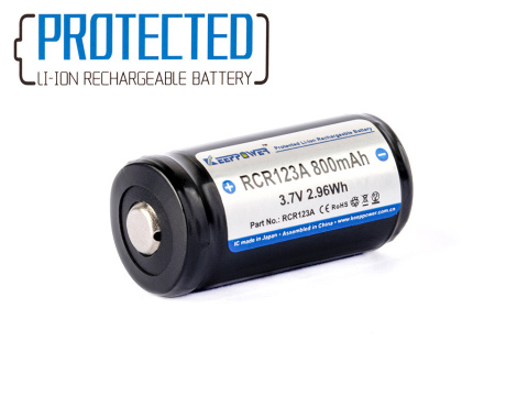 Keeppower 16340 - 800mAh RCR123A 3,7V zabezpieczony (PCB) Keeppower 16340 - 800mAh RCR123A 3,7V zabezpieczony (PCB)