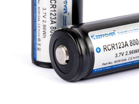 Keeppower 16340 - 800mAh RCR123A 3,7V zabezpieczony (PCB) Keeppower 16340 - 800mAh RCR123A 3,7V zabezpieczony (PCB)