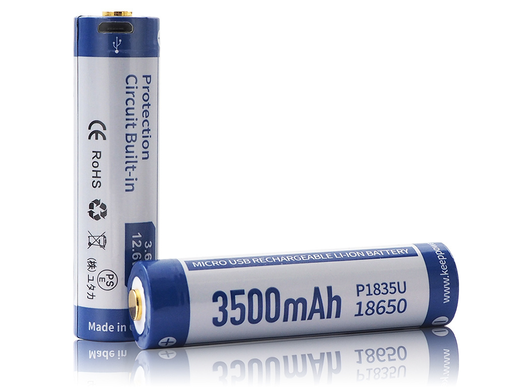 Keeppower 18650 - 3500mAh 3,6 - 3,7V z gniazdem USB Keeppower 18650 - 3500mAh 3,6 - 3,7V z gniazdem USB