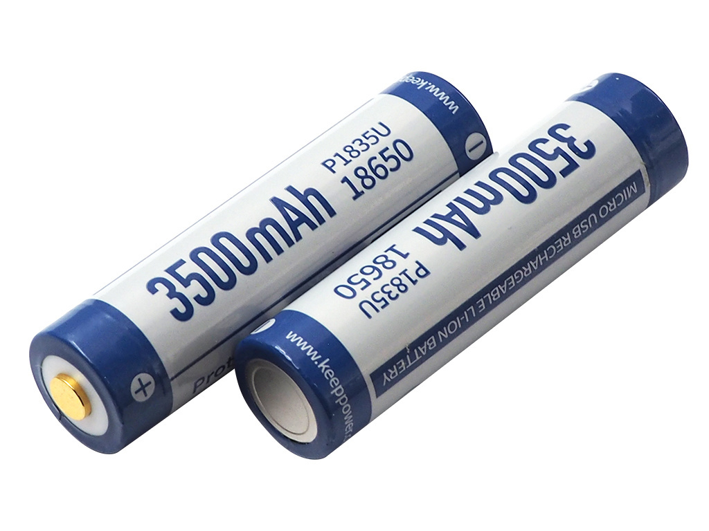 Keeppower 18650 - 3500mAh 3,6 - 3,7V z gniazdem USB Keeppower 18650 - 3500mAh 3,6 - 3,7V z gniazdem USB