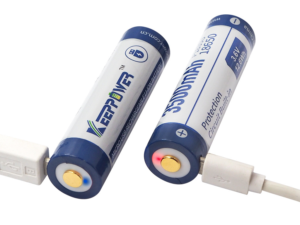 Keeppower 18650 - 3500mAh 3,6 - 3,7V z gniazdem USB Keeppower 18650 - 3500mAh 3,6 - 3,7V z gniazdem USB
