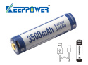 Keeppower 18650 - 3500mAh 3,6 - 3,7V z gniazdem USB