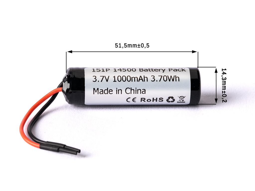 Keeppower 1S1P 14500 1000mAh 3,6V - 3,7V Li-ion (PCB) Keeppower 1S1P 14500 1000mAh 3,6V - 3,7V Li-ion (PCB)