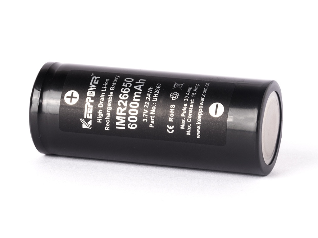Keeppower 26650 6000mAh 3,6V - 3,7V Li-ion Keeppower 26650 6000mAh 3,6V - 3,7V Li-ion
