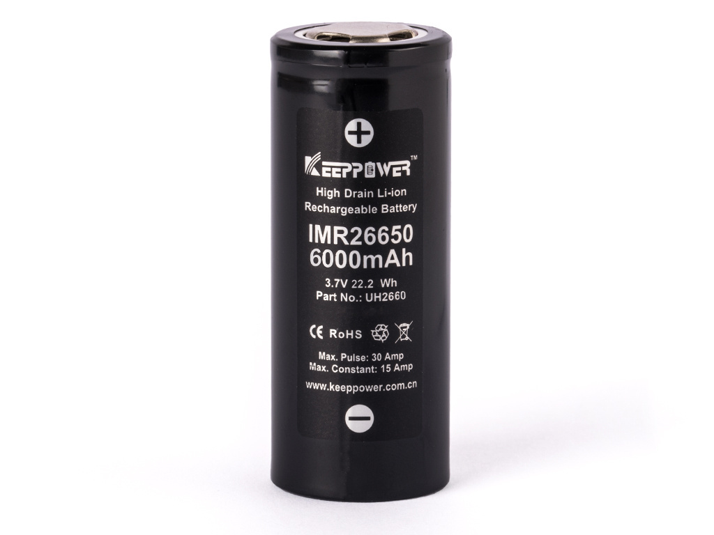 Keeppower 26650 6000mAh 3,6V - 3,7V Li-ion Keeppower 26650 6000mAh 3,6V - 3,7V Li-ion