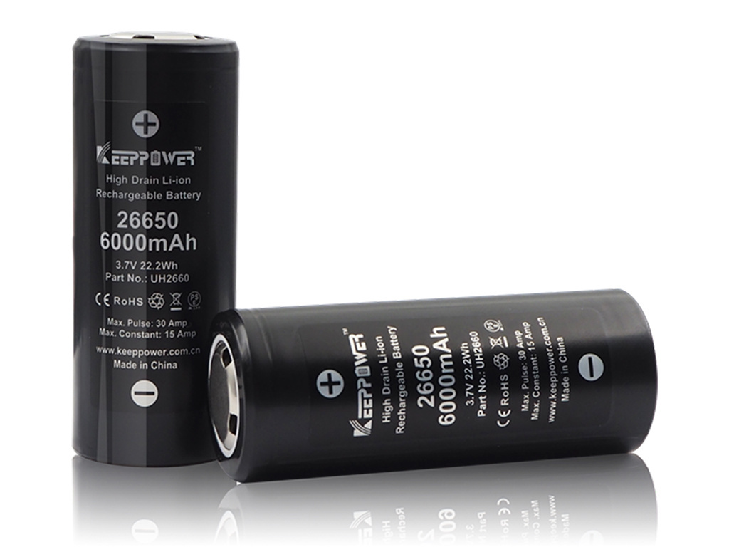 Keeppower 26650 6000mAh 3,6V - 3,7V Li-ion Keeppower 26650 6000mAh 3,6V - 3,7V Li-ion