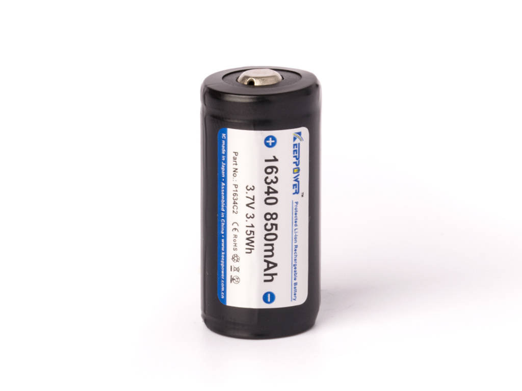 Keeppower ICR 16340 - 850mAh 3,7V zabezpieczony (PCB) Keeppower ICR 16340 - 850mAh 3,7V zabezpieczony (PCB)