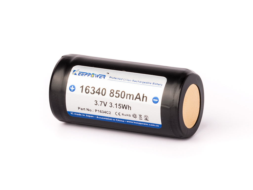 Keeppower ICR 16340 - 850mAh 3,7V zabezpieczony (PCB) Keeppower ICR 16340 - 850mAh 3,7V zabezpieczony (PCB)