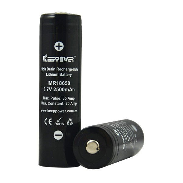 Keeppower IMR 18650 - 2500mAh 3,7V (20A) Li-Ion Keeppower IMR 18650 - 2500mAh 3,7V (20A) Li-Ion
