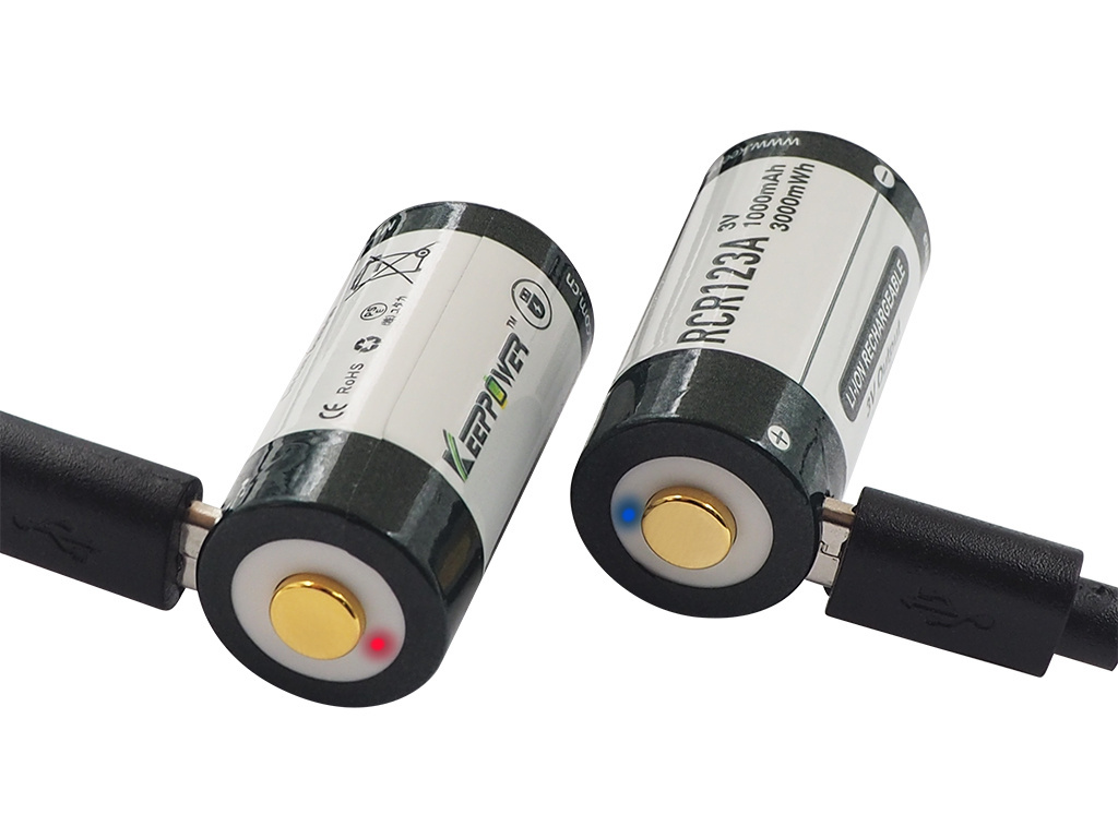 Keeppower RCR123A 3V - 1000mAh z micro USB Keeppower RCR123A 3V - 1000mAh z micro USB