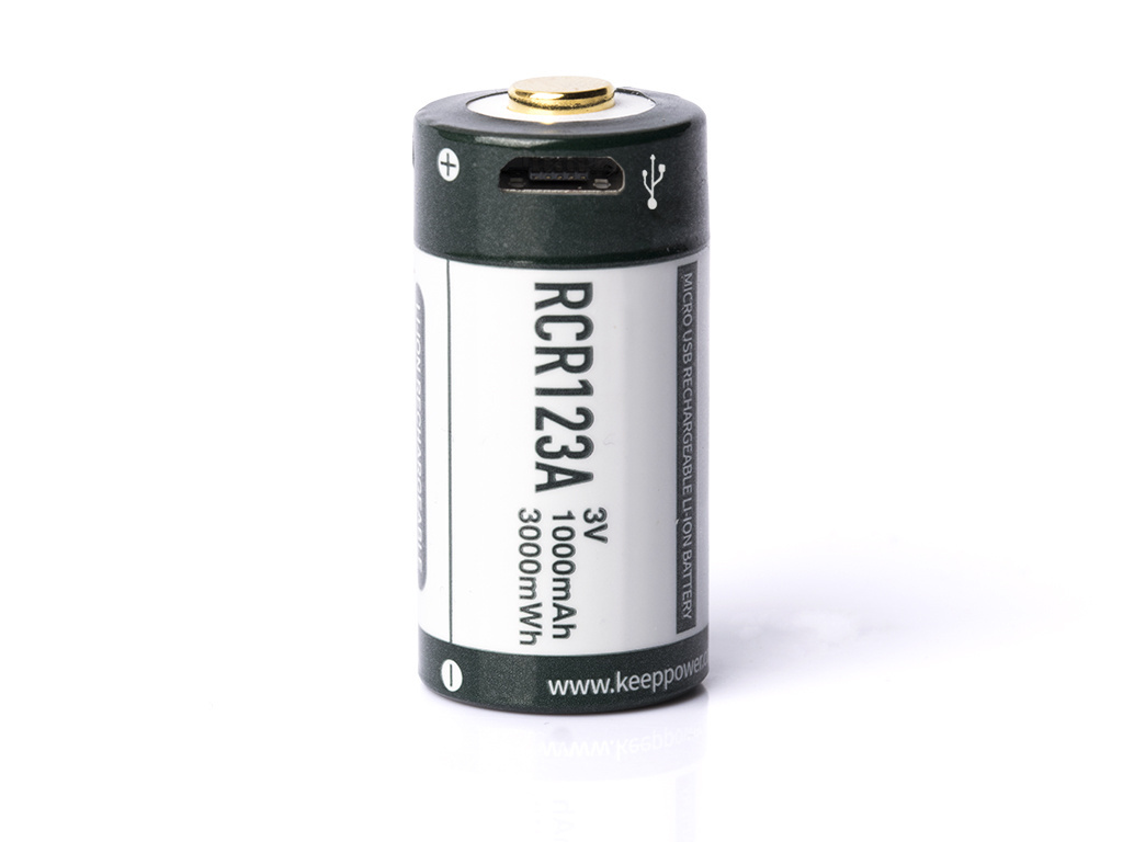 Keeppower RCR123A 3V - 1000mAh z micro USB Keeppower RCR123A 3V - 1000mAh z micro USB