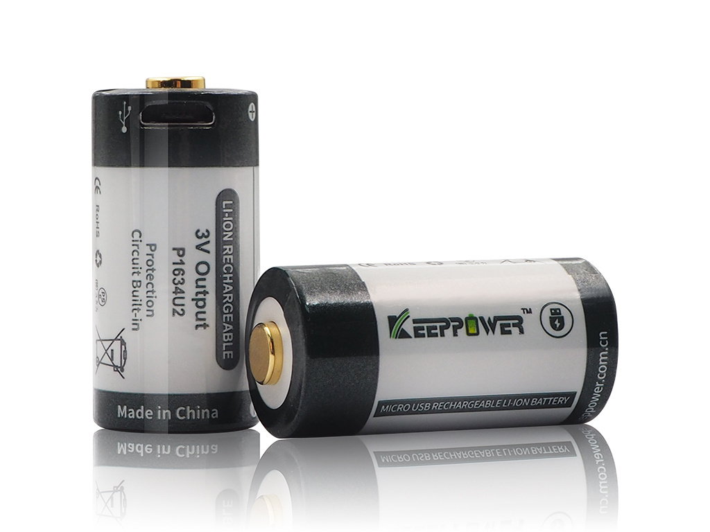 Keeppower RCR123A 3V - 1000mAh z micro USB Keeppower RCR123A 3V - 1000mAh z micro USB