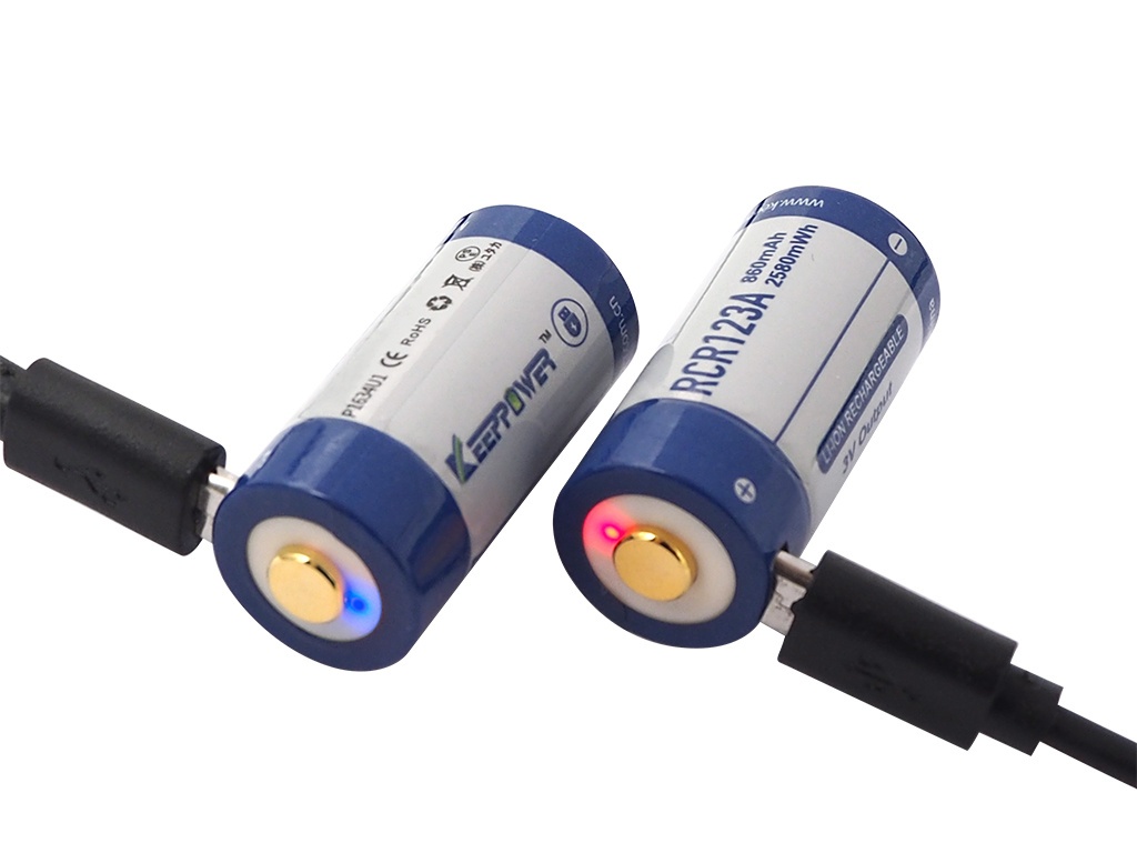 Keeppower RCR123A 3V - 880mAh z micro USB Keeppower RCR123A 3V - 880mAh z micro USB