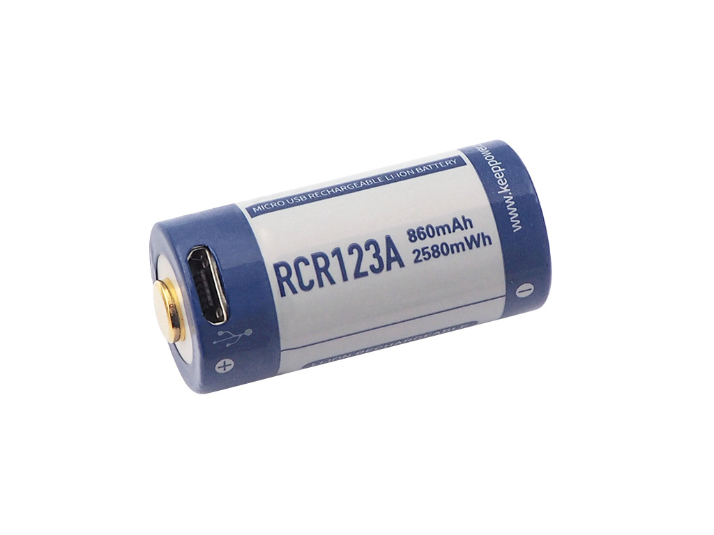 Keeppower RCR123A 3V - 880mAh z micro USB Keeppower RCR123A 3V - 880mAh z micro USB