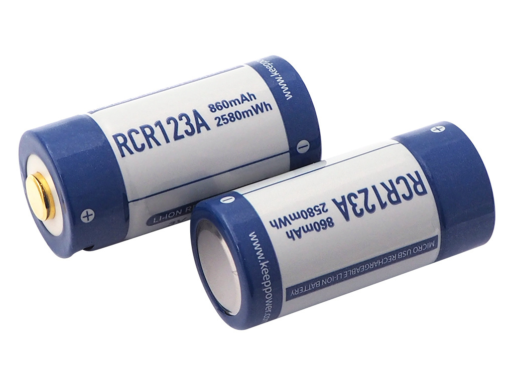 Keeppower RCR123A 3V - 880mAh z micro USB Keeppower RCR123A 3V - 880mAh z micro USB