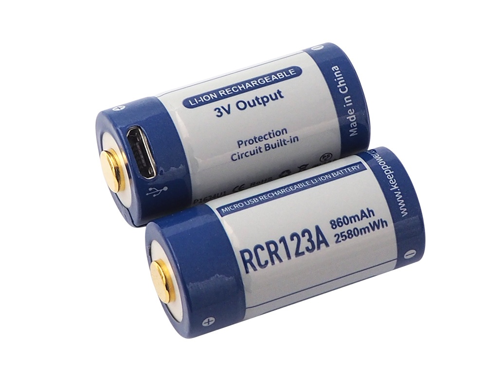 Keeppower RCR123A 3V - 880mAh z micro USB Keeppower RCR123A 3V - 880mAh z micro USB
