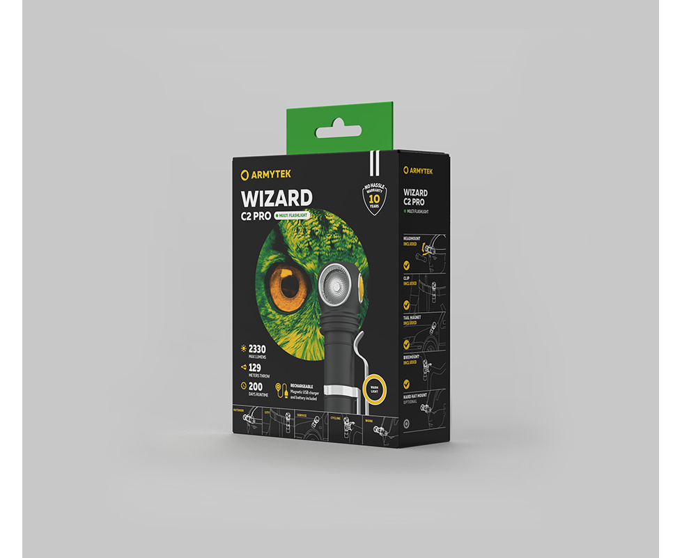 Latarka czołowa WIZARD C2 PRO Magnet USB Armytek 2330 lm światło ciepłe Latarka czołowa WIZARD C2 PRO Magnet USB Armytek 2330 lm światło ciepłe