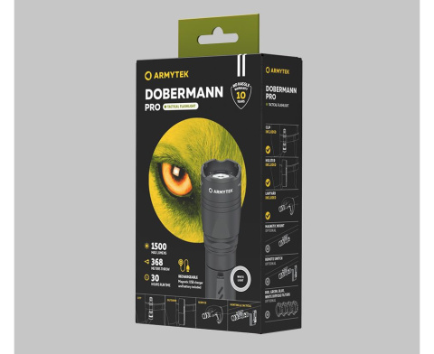 Latarka taktyczna DOBERMANN PRO MAGNET USB Warm 1400 lm Armytek Latarka taktyczna DOBERMANN PRO MAGNET USB Warm 1400 lm Armytek