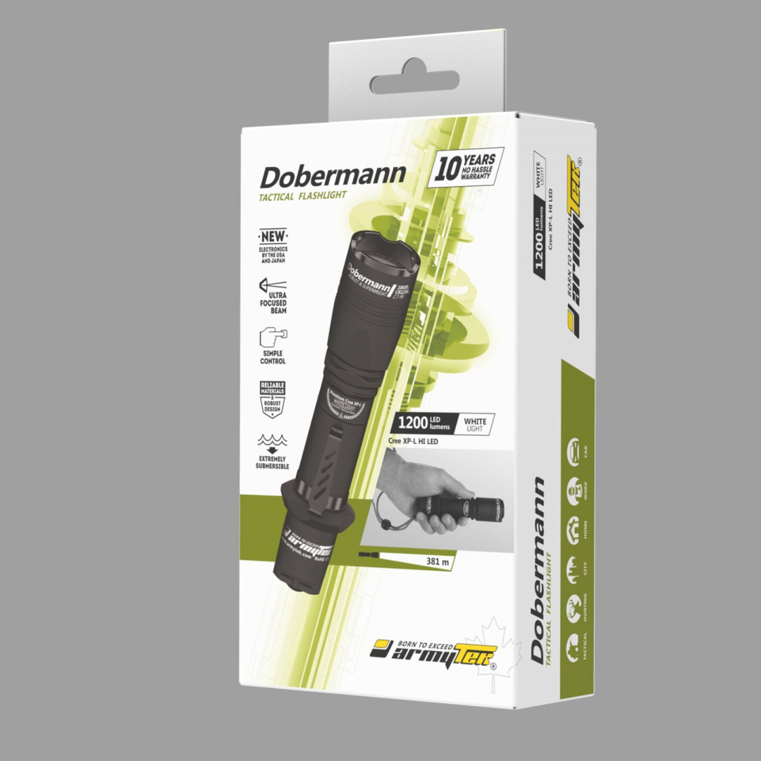 Latarka taktyczna DOBERMANN XP-L HI White 1200 lm Armytek Latarka taktyczna DOBERMANN XP-L HI White 1200 lm Armytek