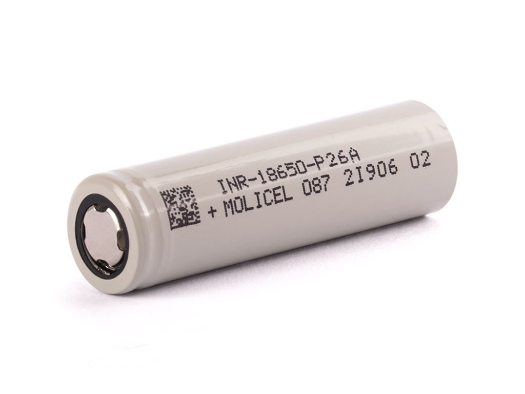 Molicel INR 18650 - P26A 2600mAh 35A 3,6V - 3,7V Li-ion Molicel INR 18650 - P26A 2600mAh 35A 3,6V - 3,7V Li-ion