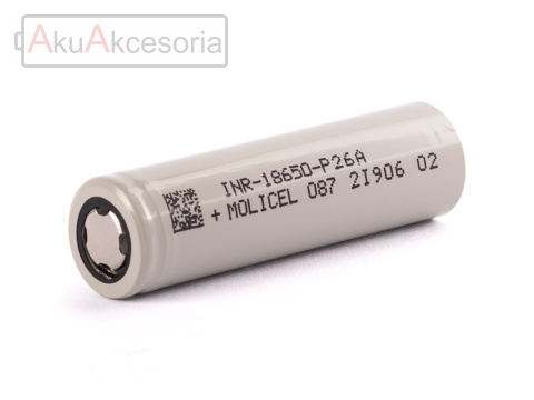 Molicel INR 18650 - P26A Akumulator 2600mAh 35A 3,6V - 3,7V Li-ion