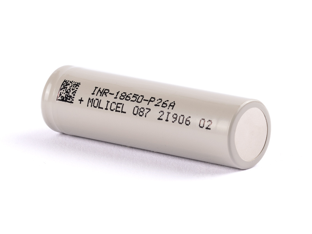 Molicel INR 18650 - P26A 2600mAh 35A 3,6V - 3,7V Li-ion Molicel INR 18650 - P26A 2600mAh 35A 3,6V - 3,7V Li-ion