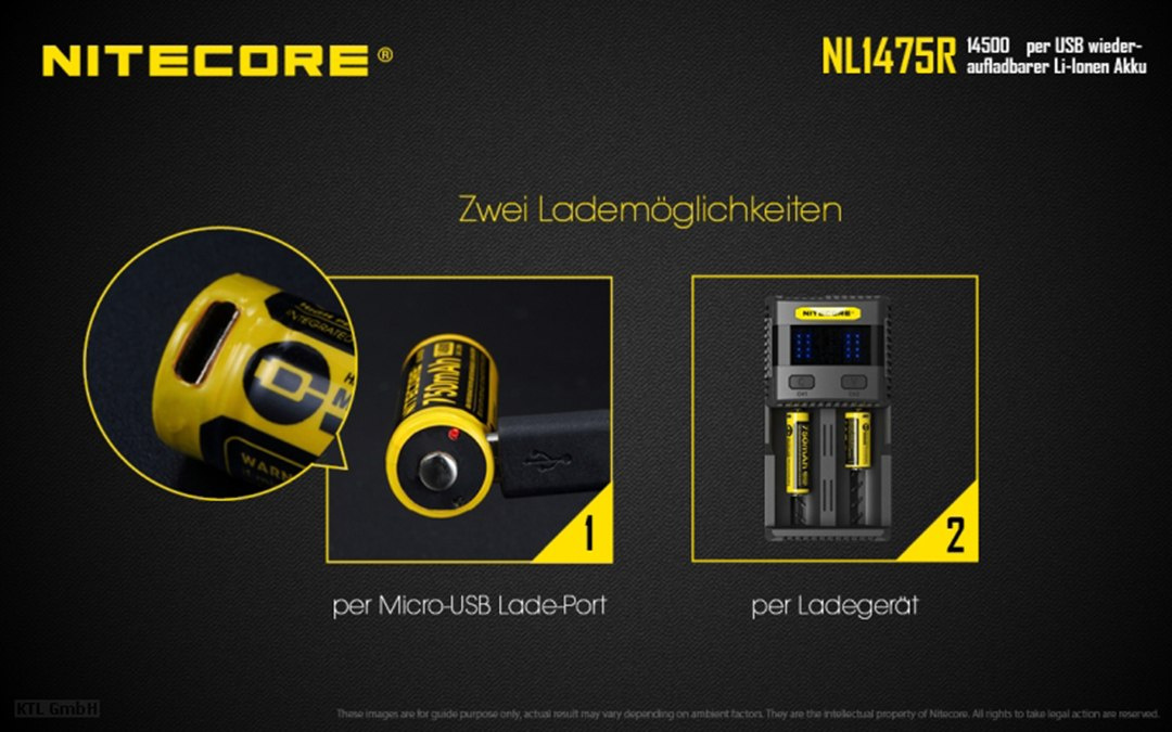 Nitecore 14500 - 750mAh NL 1475R 3,6V - 3,7V z micro USB Nitecore 14500 - 750mAh NL 1475R 3,6V - 3,7V z micro USB