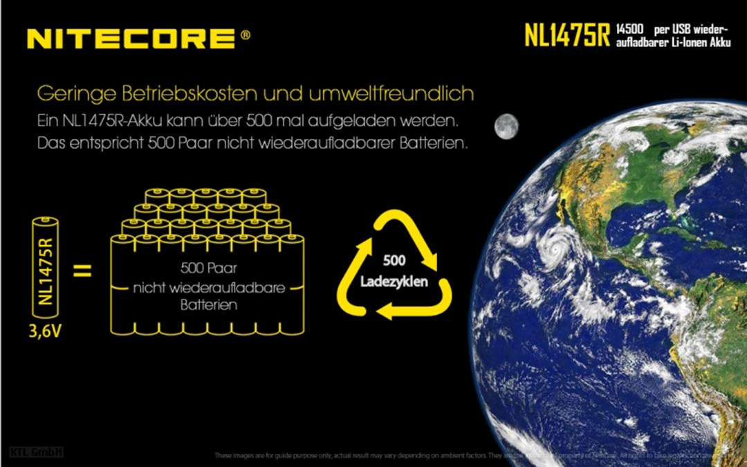 Nitecore 14500 - 750mAh NL 1475R 3,6V - 3,7V z micro USB Nitecore 14500 - 750mAh NL 1475R 3,6V - 3,7V z micro USB