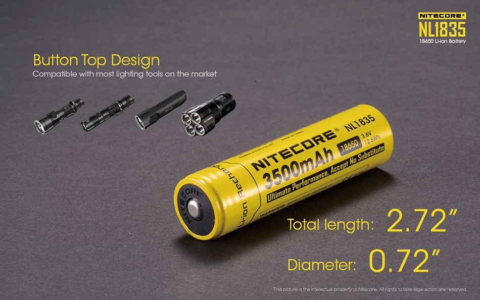 Nitecore 18650 - 3500mAh 3,6V - 3,7V NL1835 Nitecore 18650 - 3500mAh 3,6V - 3,7V NL1835
