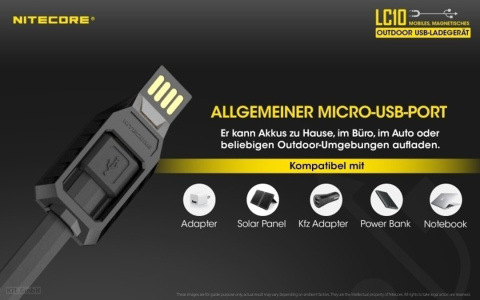 Nitecore LC10 do cylindrycznych akumulatorów litowo-jonowych Nitecore LC10 do cylindrycznych akumulatorów litowo-jonowych