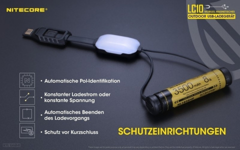Nitecore LC10 do cylindrycznych akumulatorów litowo-jonowych Nitecore LC10 do cylindrycznych akumulatorów litowo-jonowych
