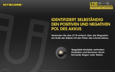 Nitecore LC10 do cylindrycznych akumulatorów litowo-jonowych Nitecore LC10 do cylindrycznych akumulatorów litowo-jonowych