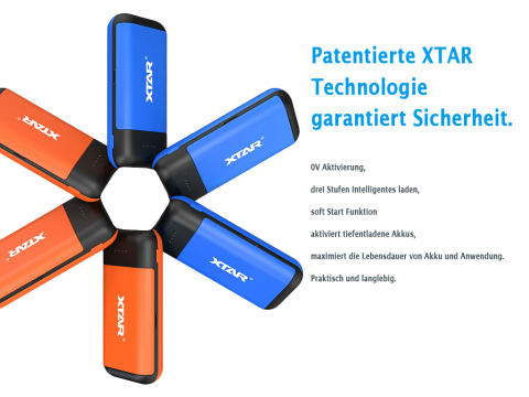 Power bank oraz ładowarka Xtar PB2C niebieski Power bank oraz ładowarka Xtar PB2C niebieski