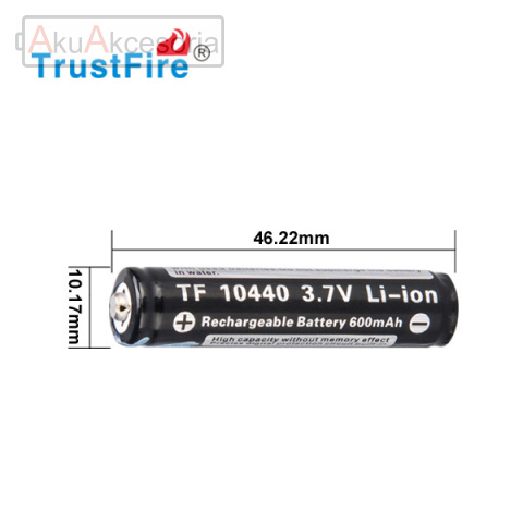 Trustfire Akumulator 10440 - 300 mAh 3,6V - 3,7V chroniony (PCB)