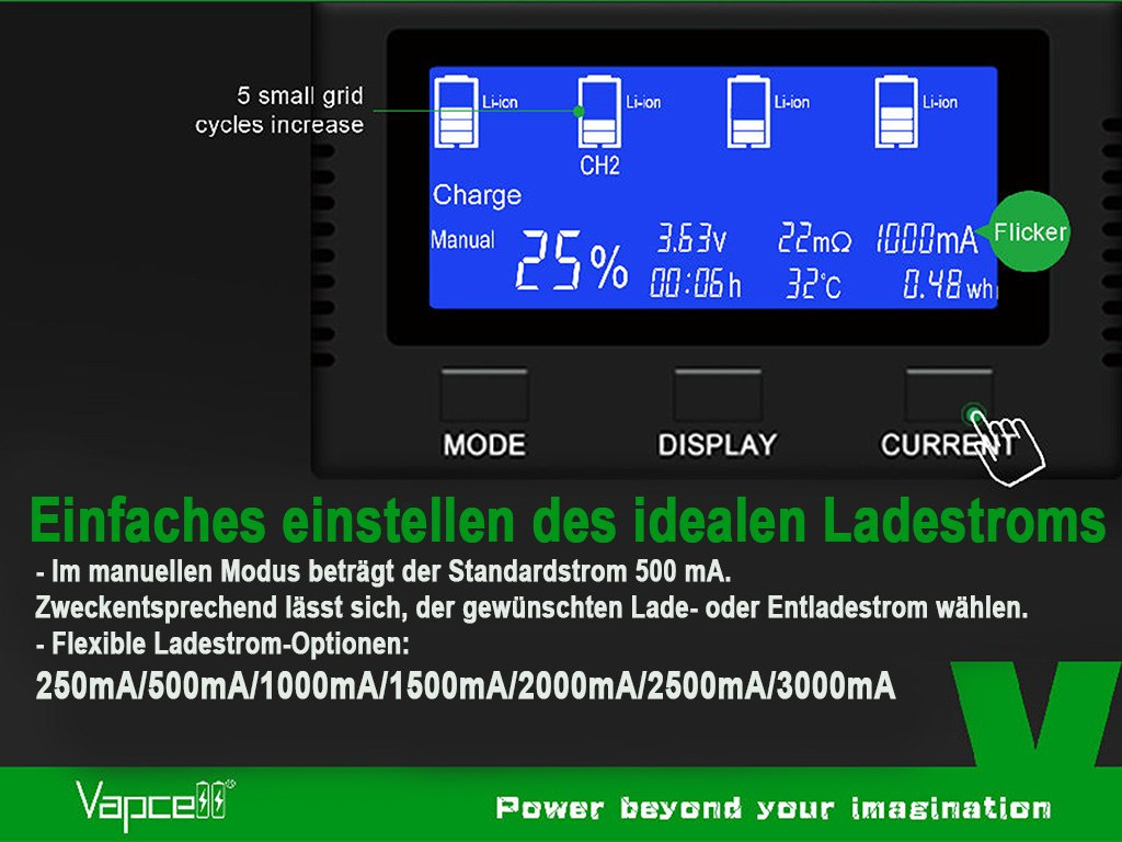 Vapcell S4 plus Ładowarka do akumulatorów Li-ion / NI-MH z kontrolą temperatury Vapcell S4 plus Ładowarka do akumulatorów Li-ion / NI-MH z kontrolą temperatury