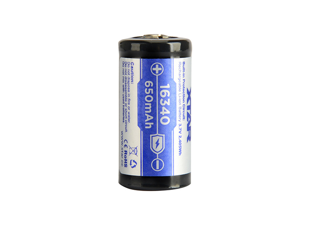 Xtar 16340 (LIR123A) - 650mAh 3,6V - 3,7V zabespieczony PCB Xtar 16340 (LIR123A) - 650mAh 3,6V - 3,7V zabespieczony PCB