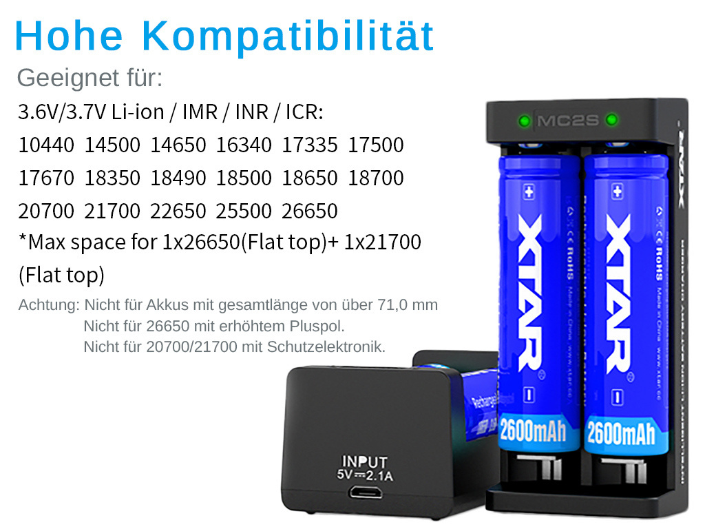 Xtar MC2S 2-kanałowa ładowarka USB do akumulatorków Li-ion Xtar MC2S 2-kanałowa ładowarka USB do akumulatorków Li-ion