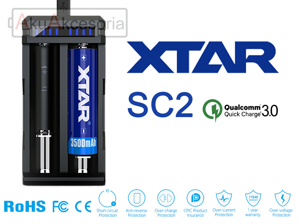 Xtar SC2 szybka ładowarka QC 3.0 do akumulatorów Li-ion