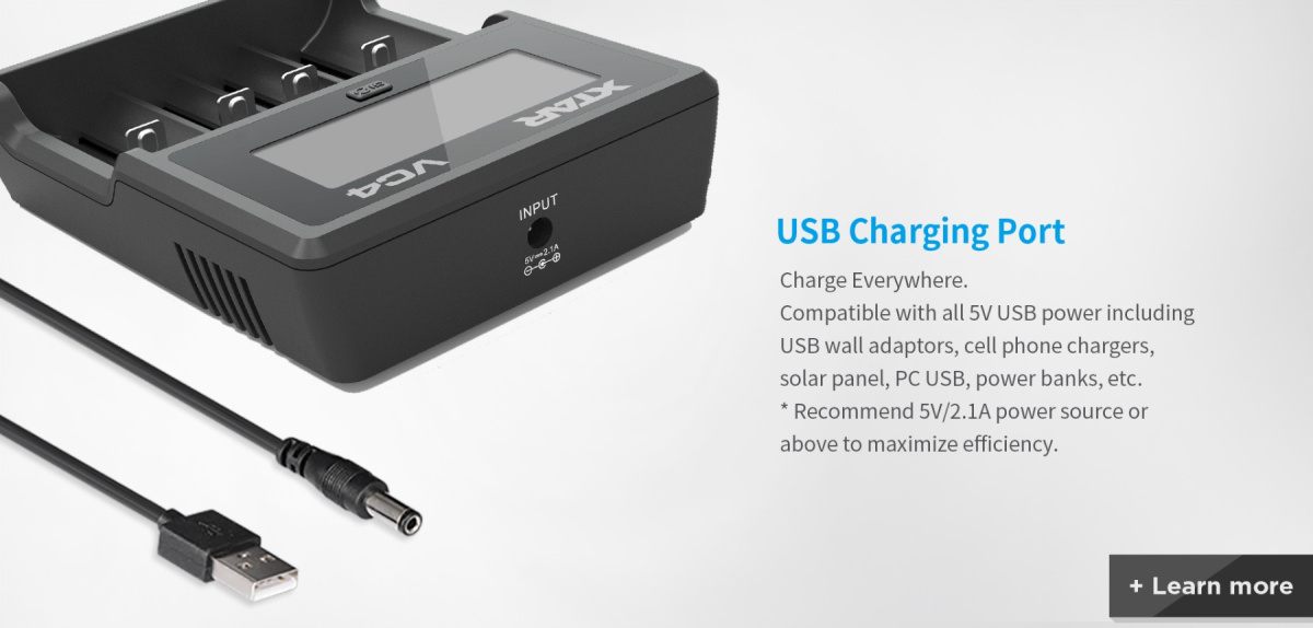Xtar VC4 ładowarka do akumulatorów Li-ion i NIMH + kabel USB Xtar VC4 ładowarka do akumulatorów Li-ion i NIMH + kabel USB
