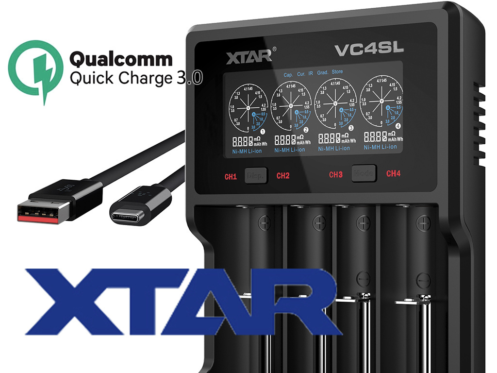 Xtar VC4SL QC3.0 ładowarka do akumulatorów Li-ion i Ni-MH Xtar VC4SL QC3.0 ładowarka do akumulatorów Li-ion i Ni-MH