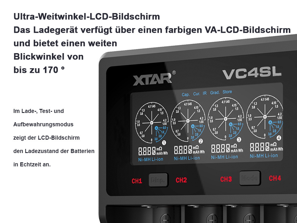 Xtar VC4SL QC3.0 ładowarka do akumulatorów Li-ion i Ni-MH Xtar VC4SL QC3.0 ładowarka do akumulatorów Li-ion i Ni-MH
