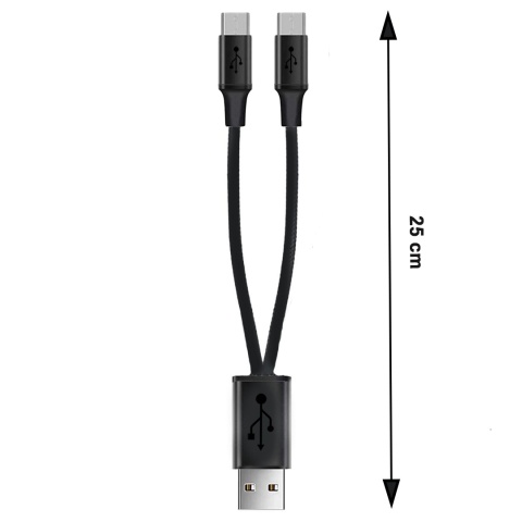 Kabel Rozdzielacz USB typu A na 2 x USB C do max. 2,1A Kabel Rozdzielacz USB typu A na 2 x USB C do max. 2,1A