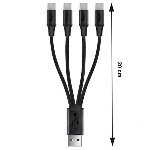 Kabel Rozdzielacz USB typu A na 4 x USB C do max. 2,1A Kabel Rozdzielacz USB typu A na 4 x USB C do max. 2,1A