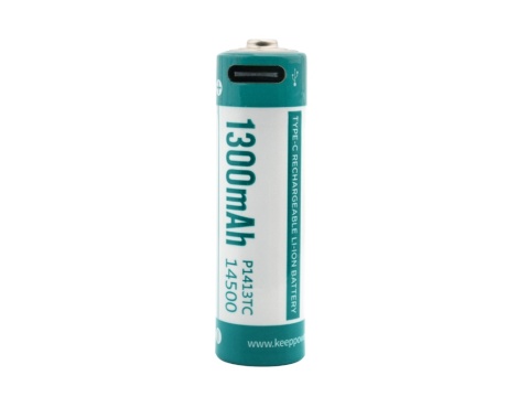 Keeppower 14500 - 1300mAh akumulator Li-ion 3,6V - 3,7V z USB - C