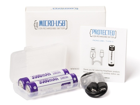 Keeppower 18650 - 3500mAh 3,6 - 3,7V z gniazdem USB - C Keeppower 18650 - 3500mAh 3,6 - 3,7V z gniazdem USB - C
