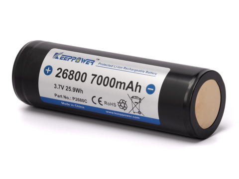 Keeppowrer Akumulator 26800 7000mAh 3,6V - 3,7V Li-ion zabezpieczony PCB Keeppowrer Akumulator 26800 7000mAh 3,6V - 3,7V Li-ion zabezpieczony PCB