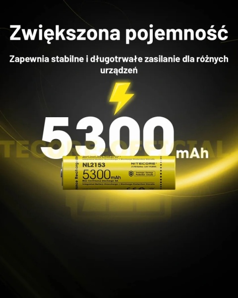 Nitecore Akumulator 21700 - 5300mAh 3,6V - 3,7V NL2153 Li-ion
