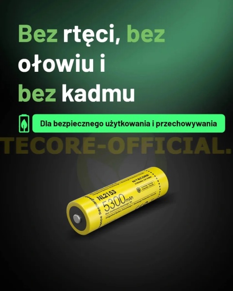 Nitecore Akumulator 21700 - 5300mAh 3,6V - 3,7V NL2153 Li-ion