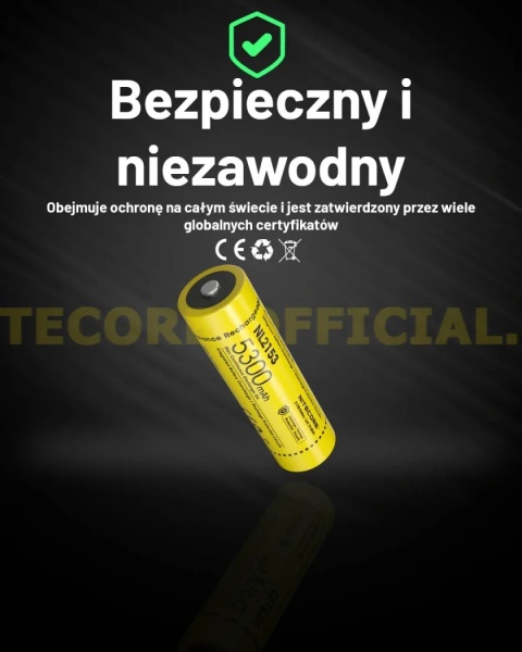 Nitecore Akumulator 21700 - 5300mAh 3,6V - 3,7V NL2153 Li-ion