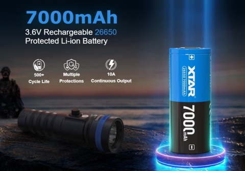 Xtar Akumulator 26650 7000mAh 3,6V - 3,7V zabezpieczony ( PCB ) 10A